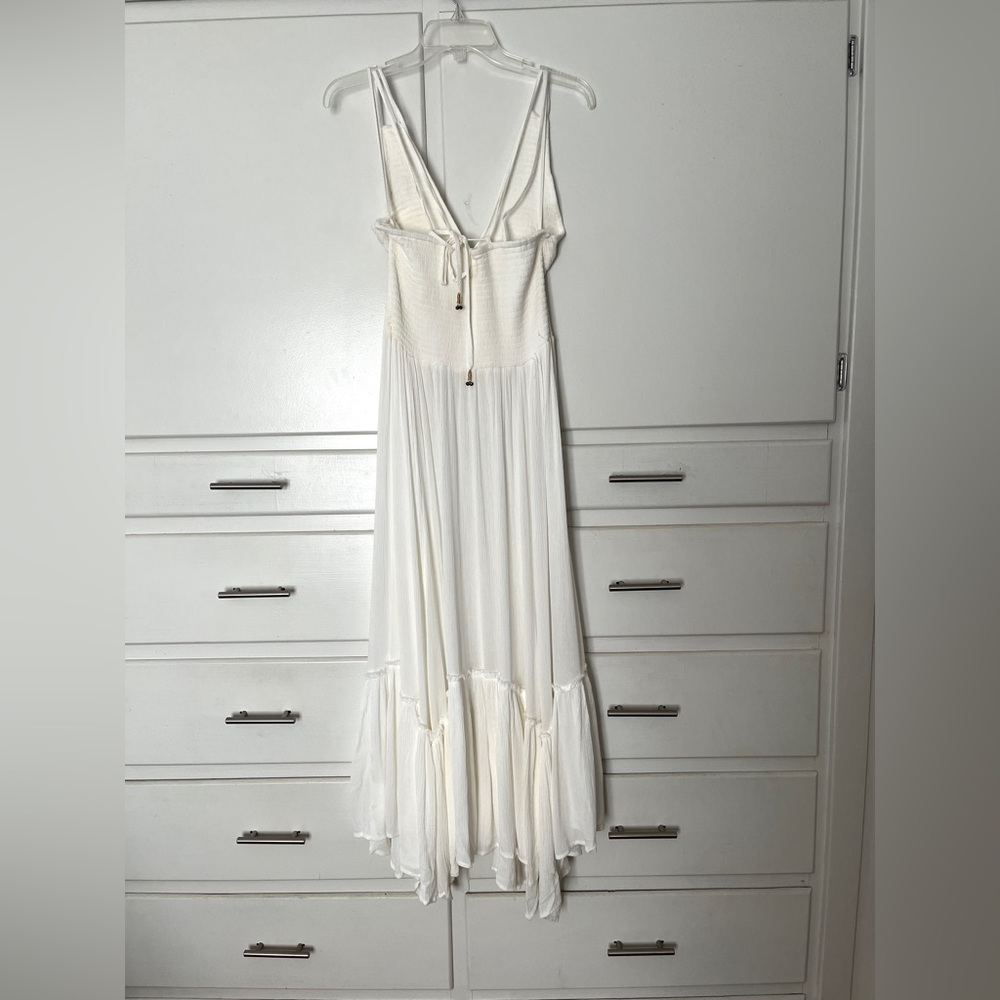 Free People 🆕 Fun in the Sun ecru maxi dress size medium - Picture 9 of 15